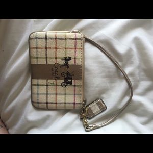 Coach plaid wristlet