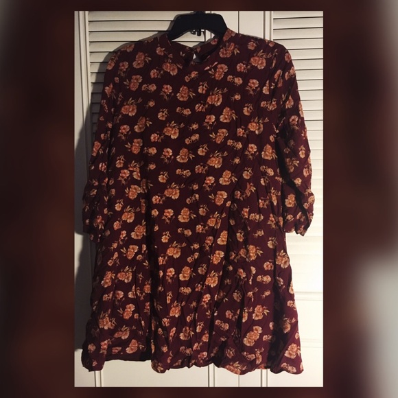 Maroon floral dress