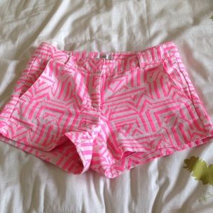 J. Crew Pink and White Patterned Shorts