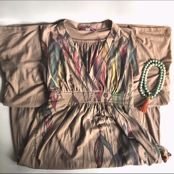 Julie's closet Dresses & Skirts - Julie's Closet Boho Feather Maxi