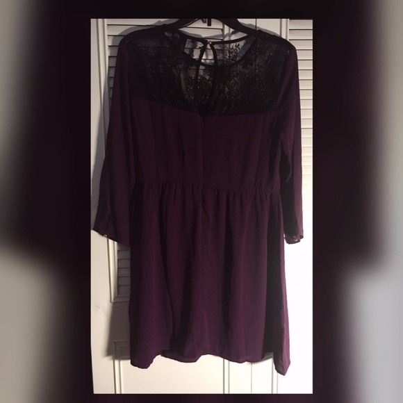 Maroon lace dress with long sleeves