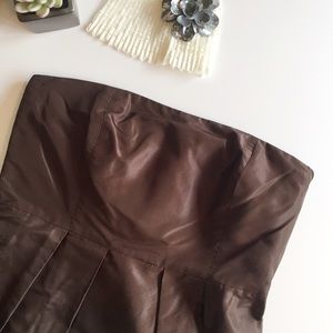 Strapless chocolate brown JCrew cocktail dress
