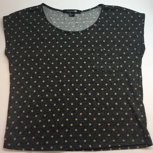 Forever 21 Cap Sleeve Polka Dot Crop Top Size S
