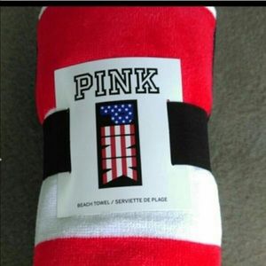 PINK patriotic beach towel