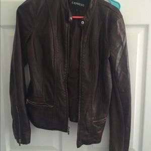 Express dark brown faux leather jacket