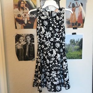 black and white floral dress