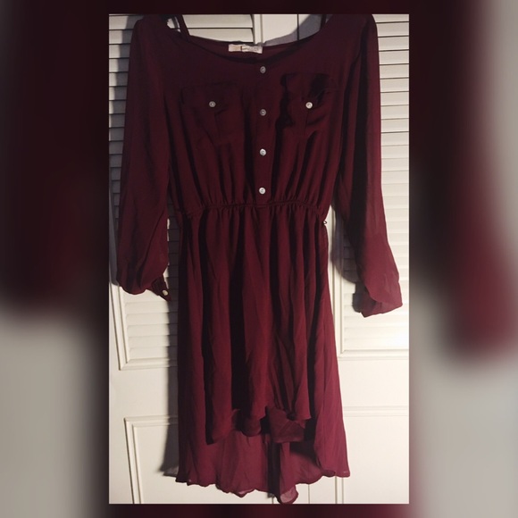 High low long sleeve dress