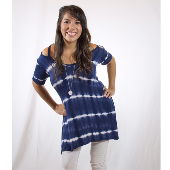 Navy and White Tye Dye Tunic