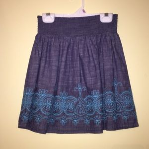 Gray Skirt with Turquoise embroidery