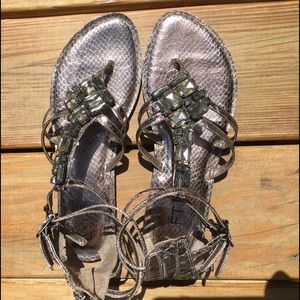 Loft Silver Gladiator Sandals Size 8