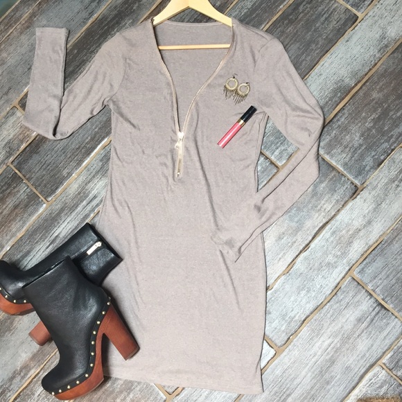 Sexy zippered bodycon sweater dress NWOT