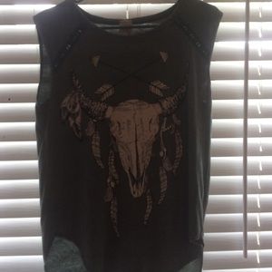 Green Graphic Muscle Tank