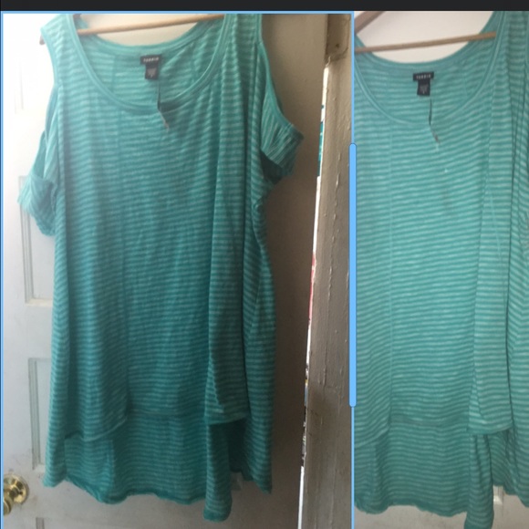 Striped hi low shirt