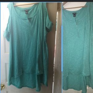 Striped hi low shirt