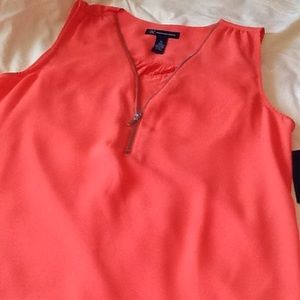 Sleeveless Zippered, Knit Back Top