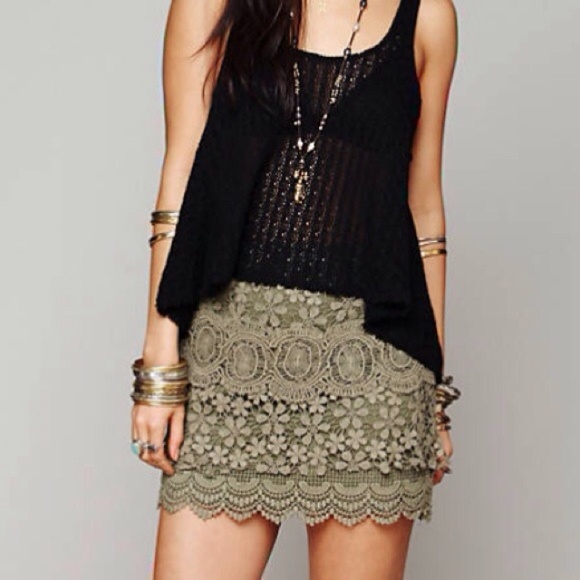 Free People Dresses & Skirts - Free People Crochet Mini Skirt