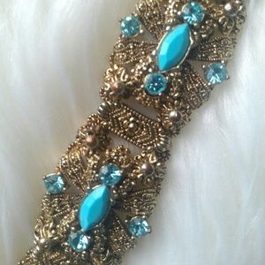 MARCIANO gold and turquoise fashion bracelet
