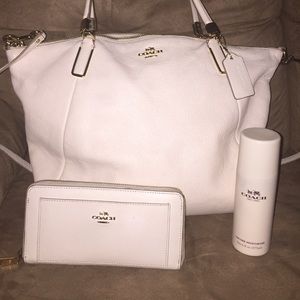 Coach bag , Wallet and leather moistureizer