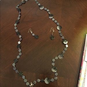 Double odd over or long necklacematching earrings