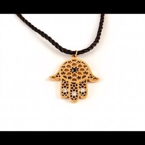 Amazing 18k Gold plated &Titanium Hamsa necklace.