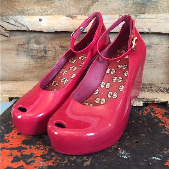 Mel by Melissa Red Silicone Wedges