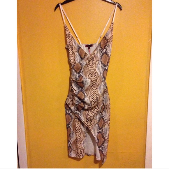 NWT Snakeskin Asymmetric Clubwear Cocktail Dress - Picture 4 of 4