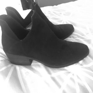 Black suede booties