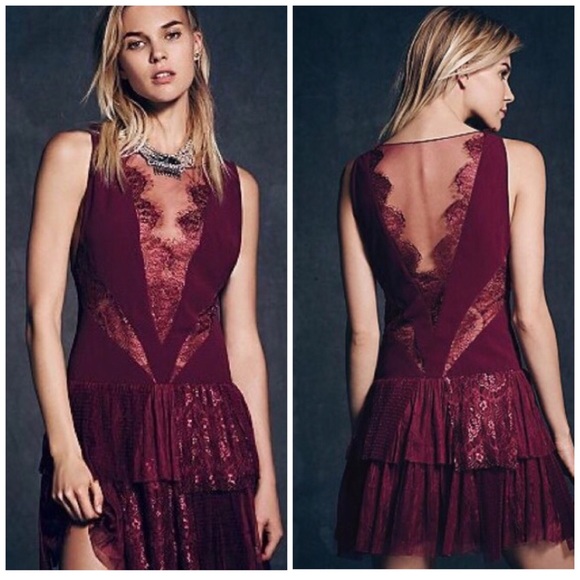 Free People Dresses & Skirts - Free People mesh and lace mini dress.