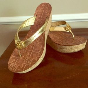 Tory Burch wedge sandals.