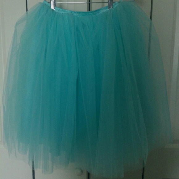 Turquoise Tulle Skirt M - XL