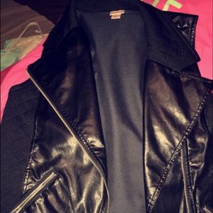 Black leather vest