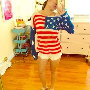 Wildfox American flag sweater