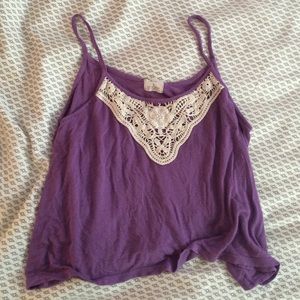 UO purple lace cropped tank SMALL