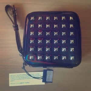 Rebecca Minkoff Navy Iridescent Studded Clutch