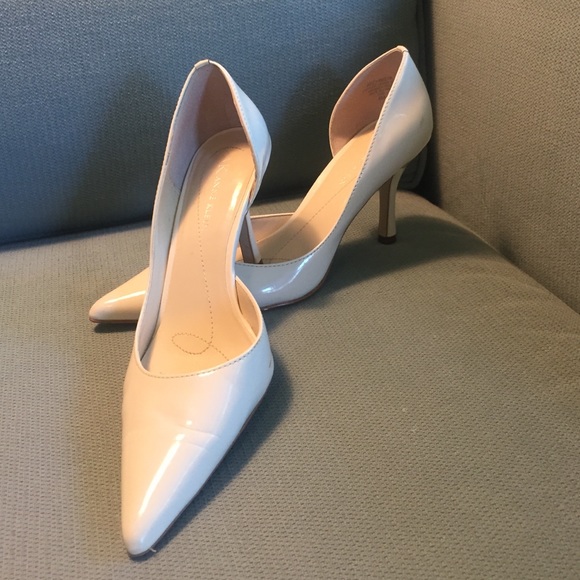 Perfect spring pumps! White patent leather!