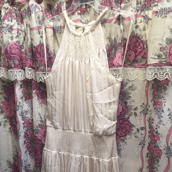 BCBG silk ivory midi dress