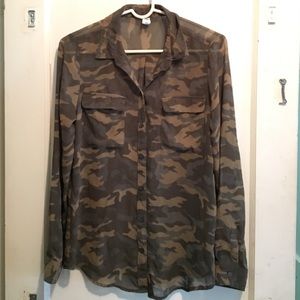 Old Navy camo sheer top