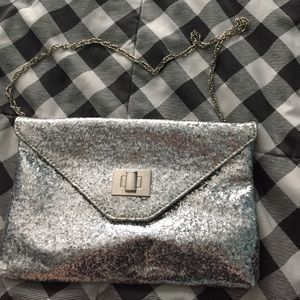 Silver sparkly clutch/purse
