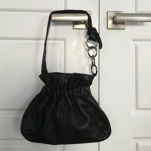 Furla black leather handbag