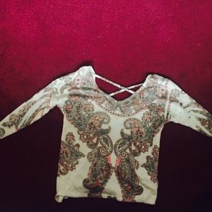Paisley quarter sleeve top NWOT