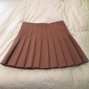Tan Pleated Skirt