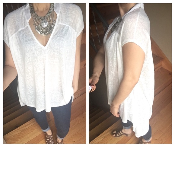 🚨SOLD🚨Sheer White High Low Tunic Top - Picture 4 of 4