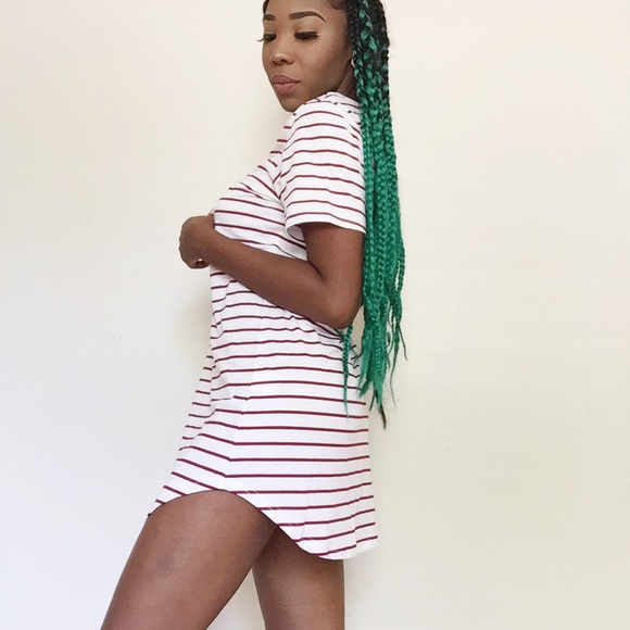 SALE📣📣📣📣📣📣📣🍁🍂🍁🍂Stripped casual dress - Picture 3 of 4