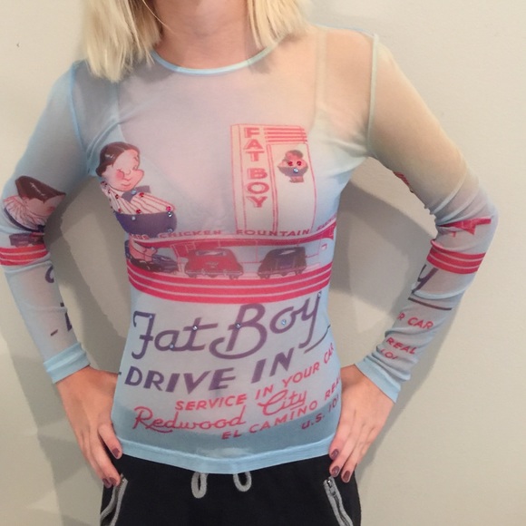 Rare rare nylon Fat Boy Drive In shirt Med.
