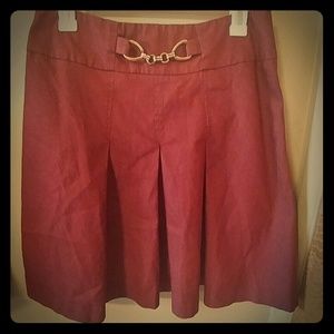 Burgundy Pleated Skirt