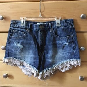 Free People Lace Trim Shorts 28