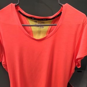 Women's Underarmour bright orange shirt