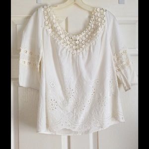 Cream crochet blouse