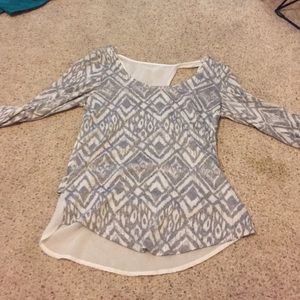 Grey and white sweater