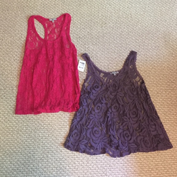 2 Charlotte Russe Lace Tank Tops